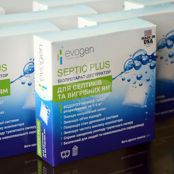 Бактерии для септиков и выгребных ям Evogen Septic Plus, 60 г